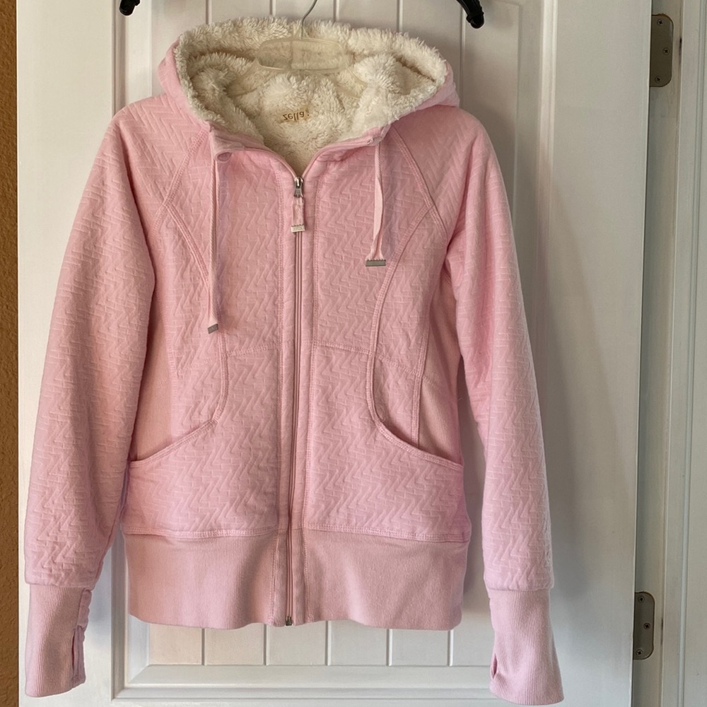 Zella Quilted Zippered Plush Lined Hoodie